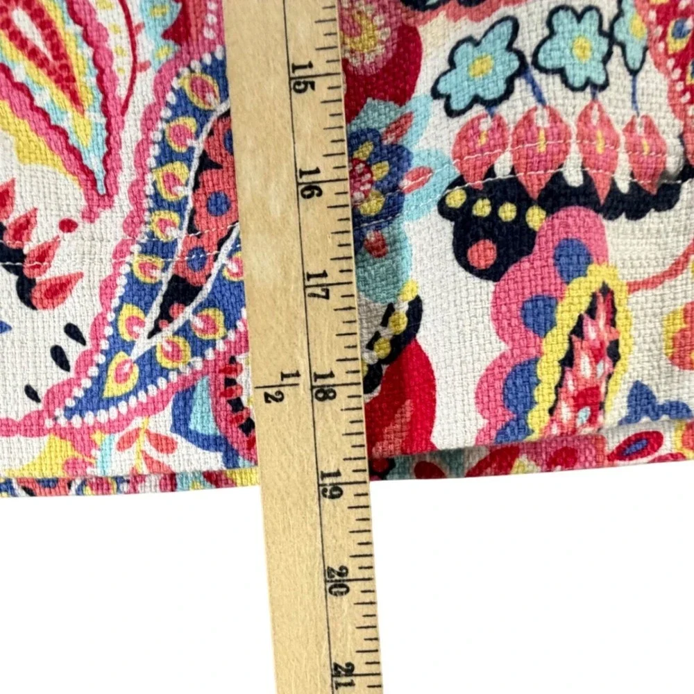 Talbots Pencil Skirt Women 12 Persian Pink Multicolor Floral Paisley Preppy Boho - Picture 9 of 13